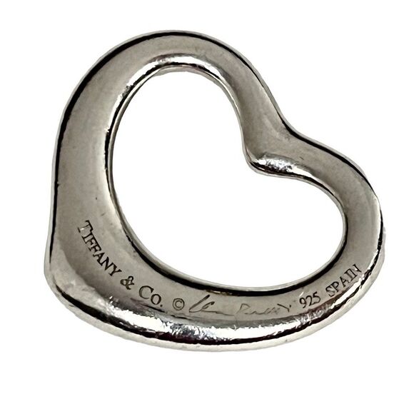 Pendant Only - Tiffany & Co Elsa Peretti Open Heart 16mm Pendant - 925 Silver - Picture 1 of 16